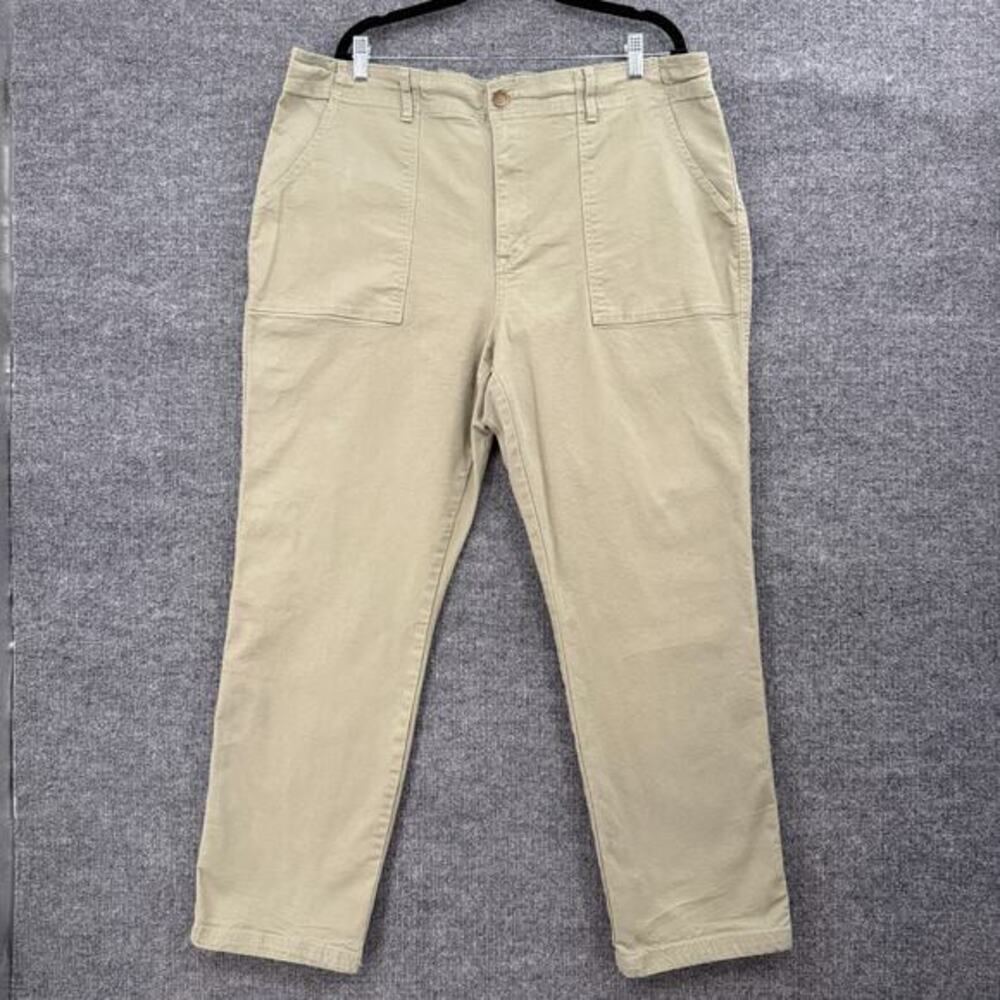 Knox Rose Womens Olive Green Pull On Pants Trousers Sz XXL Straight Leg Stretch